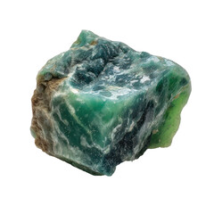 Lush green, rough-cut mineral chunk with swirling texture