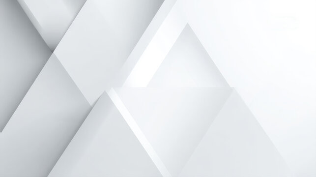 abstract background with intersecting white geometric shapes, triangles, planes. Ideal for branding, websites, reports, presentations, modern architectural or technology themes with ample copy space