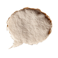 White Torn Paper Oval Shape with Irregular Rough Edges
