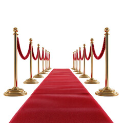 Red Carpet VIP Entrance with Golden Stanchions Wide Setup