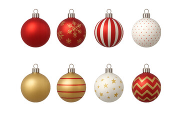 Colorful Christmas ornaments for holiday decoration in vibrant designs and patterns