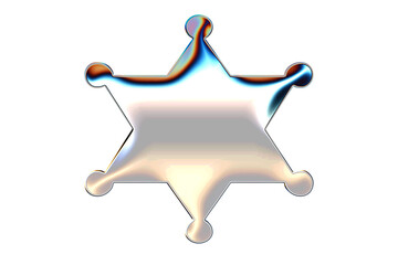 chrome sheriff star badge