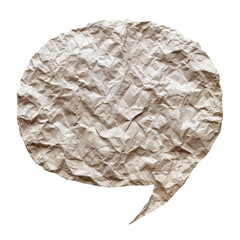 Beige Crumpled Paper Oval Speech Bubble Dialog Shape