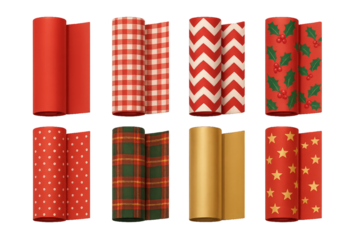 Beautiful collection of festive gift wrapping paper designs showcasing holiday themes and colors