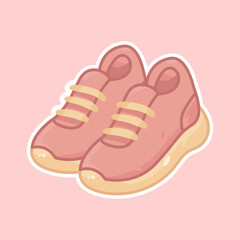 Sport Shoes Flat Pastel Icon for Fitness, Running, and Gym Illustration in Modern Minimal Style