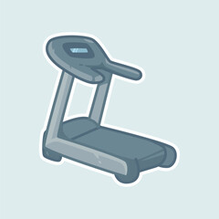 Flat Pastel Treadmill Icon Illustration for Fitness, Gym Equipment, and Workout Design Projects
