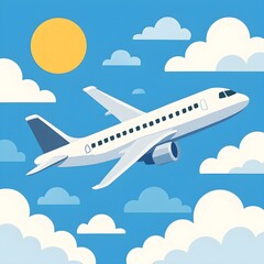 Fototapeta premium Airplane in the clouds
