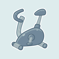 Stationary Bike Flat Vector Icon in Cute Pastel Style for Fitness, Gym, and Cardio Illustration