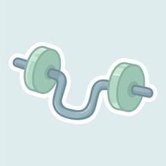 Barbell Curl Flat Vector Illustration in Pastel Colors for Gym, Fitness, and Strength Exercise Design