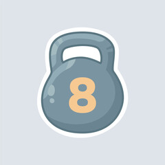 Kettlebell Flat Pastel Icon for Gym, Fitness, and Strength Training Vector Illustration Design