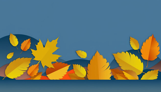 🍁 Autumn foliage background and frame design featuring a vibrant pattern of yellow, orange, and red maple leaves - Powered by Adobe