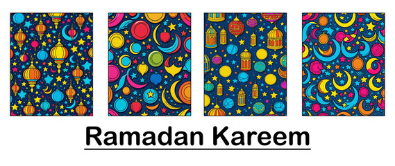 Printable pattern for wall decorations, covers, wallpapers, greeting cards on the occasion of a Muslim holiday. Ramadan . Oil painting