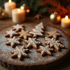 Gingerbread cookies rustic style in warm neutrals celebrating holiday baking