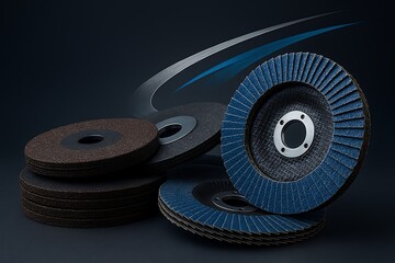Premium Cut-Off Wheels, Flap Discs, and Grinding Wheels with Metallic Blue Accent
