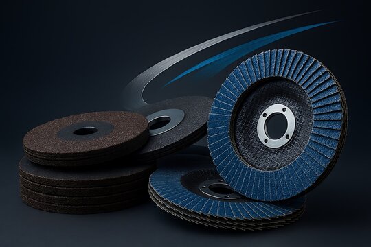 Premium Cut-Off Wheels, Flap Discs, and Grinding Wheels with Metallic Blue Accent