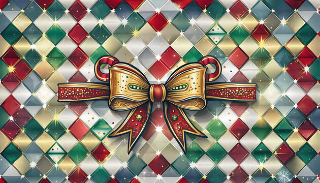 Abstract colorful geometric background design with seamless butterfly vector pattern decoration for a birthday card or holiday gift box illustration