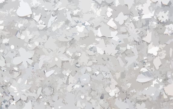 Fundo vetorial abstrato com uma textura deslumbrante de fragmentos brilhantes em tons de branco e cinza, perfeito para designs gr&aacute;ficos festivos e sofisticados.