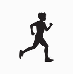 Silhouette of a man running for fitness