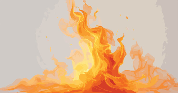 Ilustração vetorial vibrante de chamas ardentes e calor intenso, evocando energia e paixão em um design dinâmico.