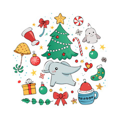 Fototapeta premium christmas icons set