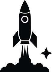 Rocket launching towards success and achievement