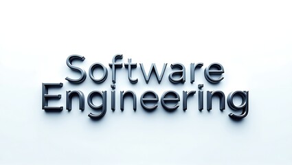 Professional 3D metallic text Software Engineering creates sophisticated business and technology concepts.
