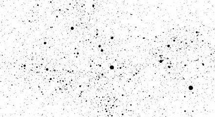 Grainy Texture Background of Black Ink Splatters on White Surface