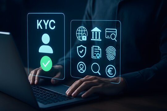 Digital KYC verification dashboard for secure customer onboarding process