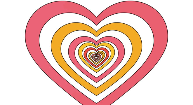 Nested Hearts - A Symbol of Love and Connection with Retro Style