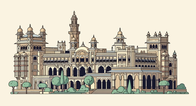 Amba Vilas Palace Illustration A Glimpse into the Majesty of Mysore