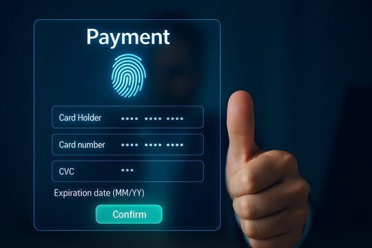 Secure online payment confirmation with biometric fingerprint approval