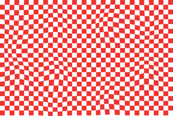 red and white chess board. Red and white checkerboard pattern background. Classic checkered race flag car finish line or start line. Flat vector illustration isolated on white .
