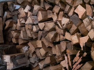 Stacked Firewood Ready for Winter's Chill