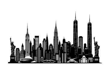 Fototapeta premium New York City Skyline Silhouette 