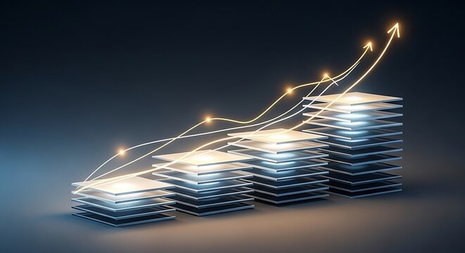 Financial growth chart illustrating upward trend and success - Powered by Adobe