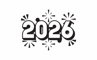 Exciting 2026 new year celebration design with festive fireworks, perfect for holiday greeting cards and modern event announcements