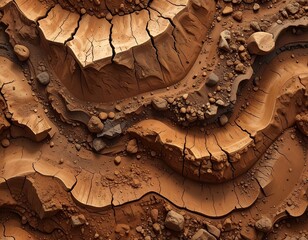 Cracked Earth Texture - A Close-Up of Arid Land.
