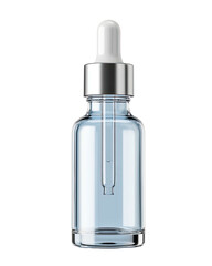 Blue serum in glass dropper bottle