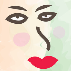 Elegant woman face vector illustration