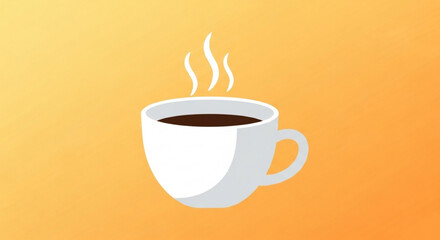 Obraz premium Coffee cup vector graphic illustration for morning coffee break time with hot drink and steam design element