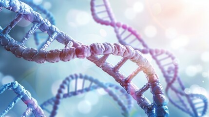 Close Up of Colorful Dna Double Helix Structure in Scientific Illustration