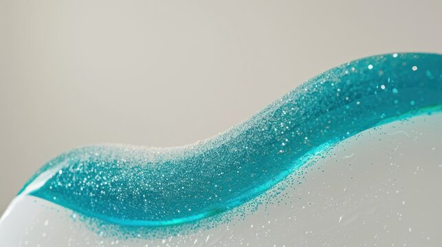 Close Up of Blue Gel Toothpaste with Sparkling Texture on White Surface - Powered by Adobe