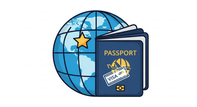 Passport travel visa globe adventure international destination vacation tourism identification document