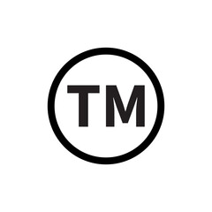 Tm trade mark icon. Tm symbol sign. Registered trademark symbol vector flat design.