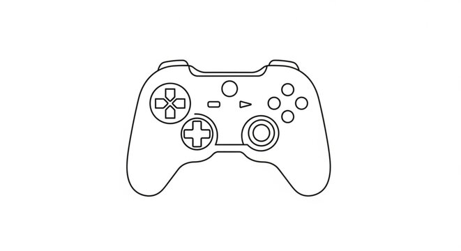 Downloadable vector outline of a video game controller gamepad for gaming and console enthusiasts design