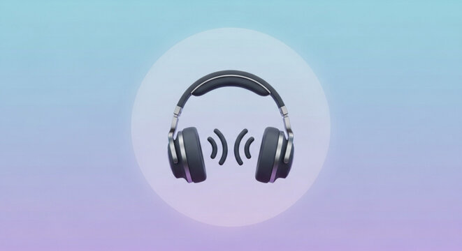 Headphones vector illustration for audio listening music podcast and sound design related projects use 100 char