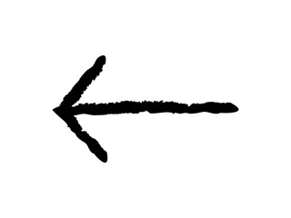 手描き風　左向き　矢印　黒