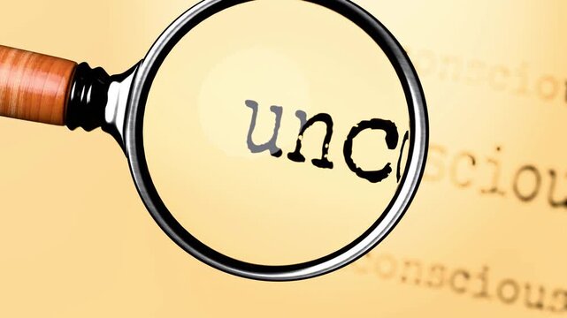 Unconscious under close examination. Focusing on Unconscious, analyzing it, taking a closer look. Concentrating on Unconscious, reviewing it, searching for answers