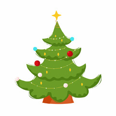 christmas tree vector illustration