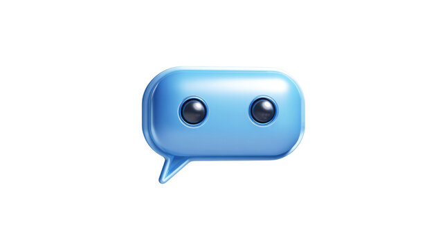 3d blue chat message bubble icon symbolizing communication technology social media and digital conversation concept design isolated for presentation on white background